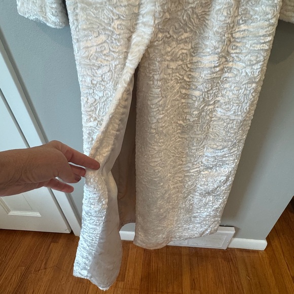 Bebe Full-length Coat Trench Faux Fur Cream Color  Size Small - Picture 8 of 12